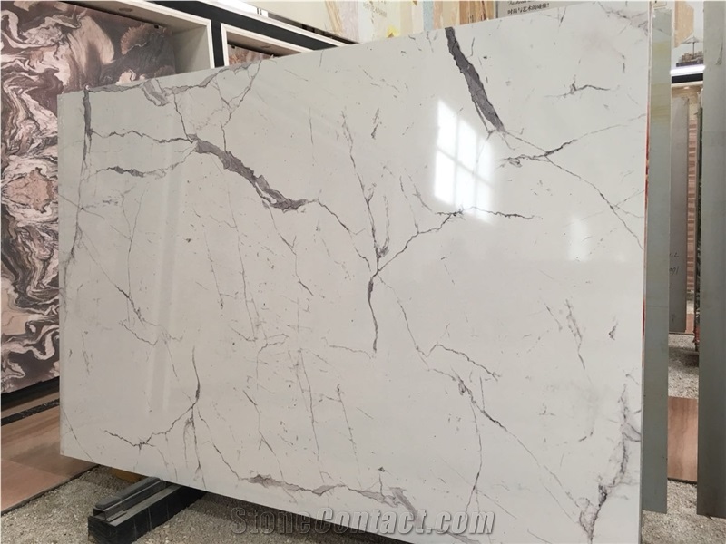 China White Artificial Stone,Marble Looks Surface,Wall Applications