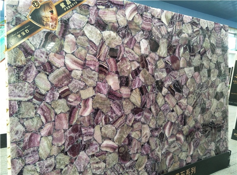 Chinese Agate Purple Semiprecious Stone,Gemstone Tiles,Backdrop Stone