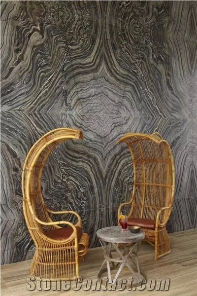 Chinese Black Tree Marble Slabs & Tiles, Hotel/Restaurant Decoration