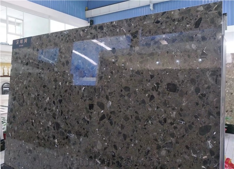 Chinese Dark Emperador Artificial Stone Slabs&Tiles,Polished and Honed