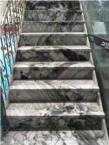Chinese Ice Green Marble Walling Tiles for Home Stairs Decorative