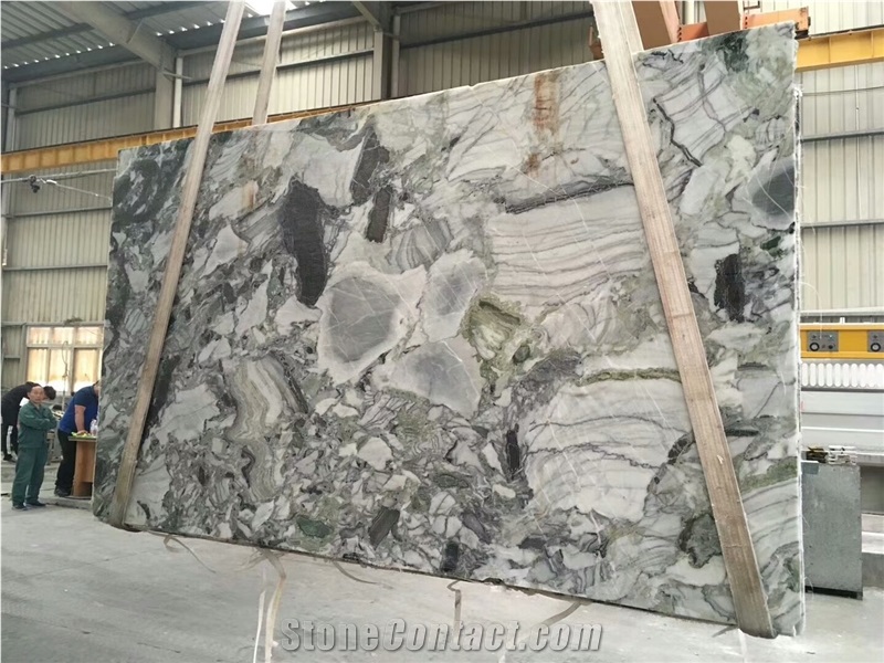 Chinese Ice Green Marble Walling Tiles for Home Stairs Decorative