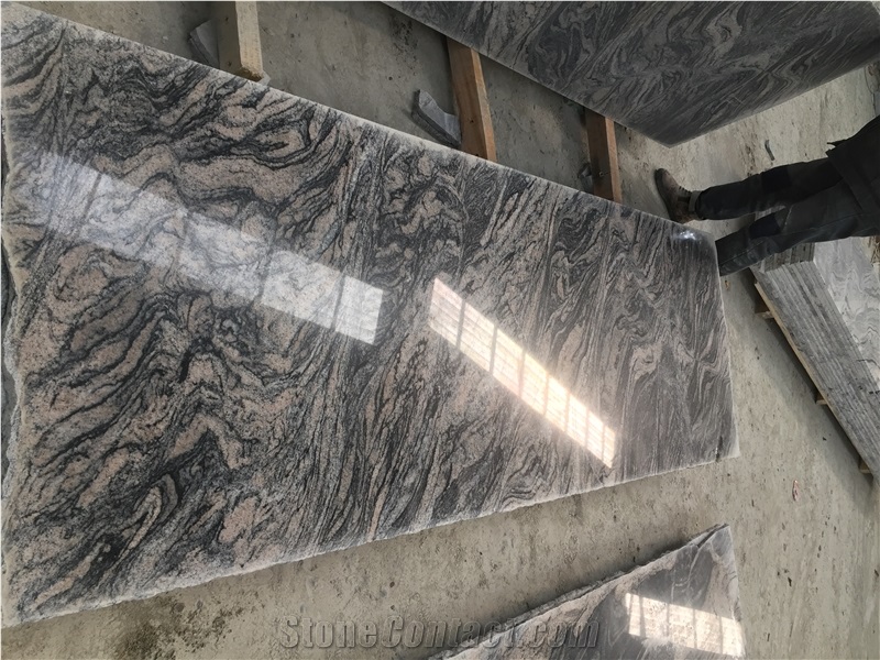 Chinese Juparana Fantasy Granite Slabs, Different Multicolour Grain