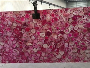 Chinese Pink Agate/Polished/Backlit/Semiprecious Stone Slab