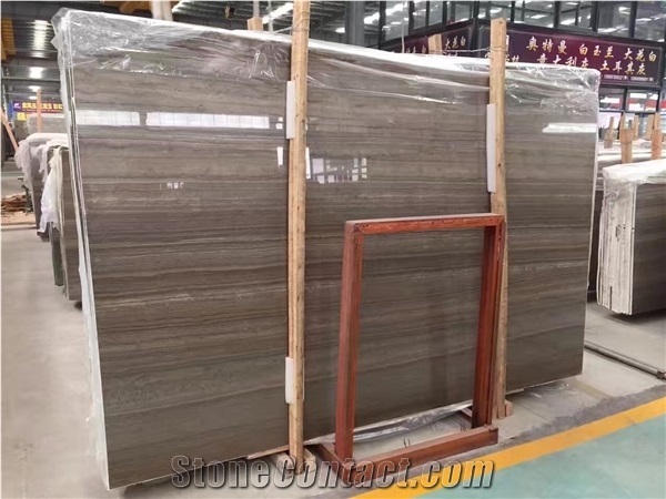 Coffee Wood Grain Brown Marble Straight Vein for Home & Hotel Building