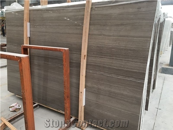 Coffee Wood Grain Brown Marble Straight Vein for Home & Hotel Building