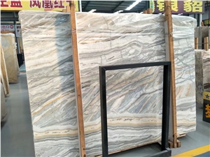 Colorful Walling Marble Tile,White Marble with Grey and Orange Veins