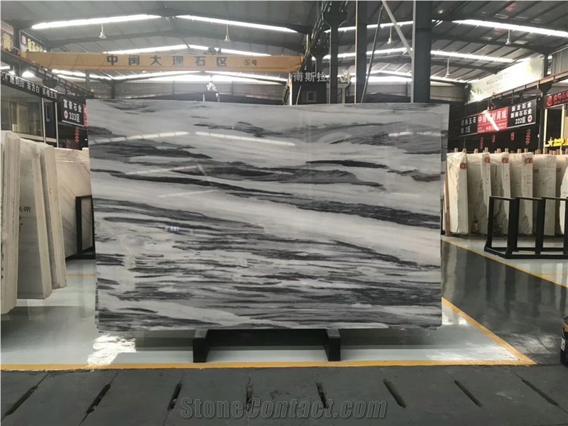 England Grey Marble White Cross Grain Slabs for Wall/Flooring Covering
