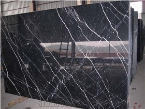 Floor Tile Slab Sizes Nero Marquina Black Marble with White Veins