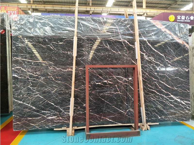 Golden Portoro Black Marble for Room Wall and Floor Covering