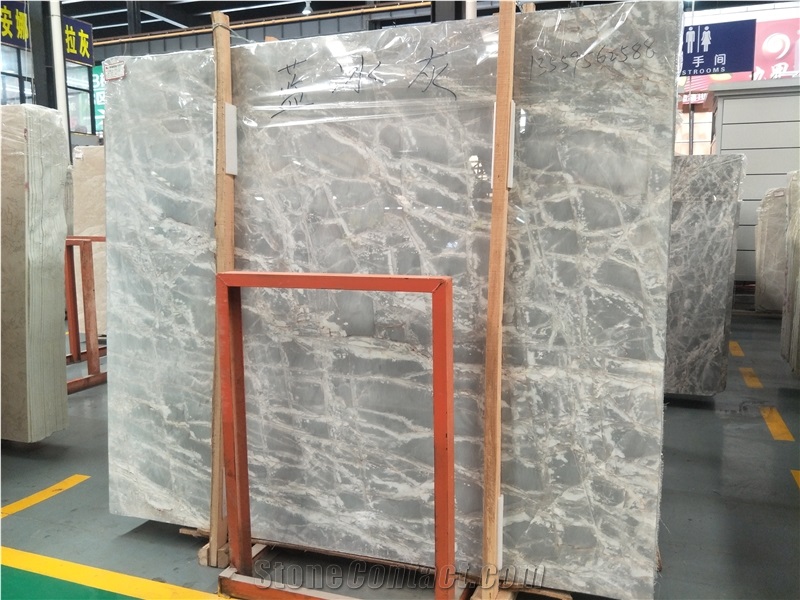 Grey Marble Slabs Machine Cutting Panel Tile for Lobby Floor Covering