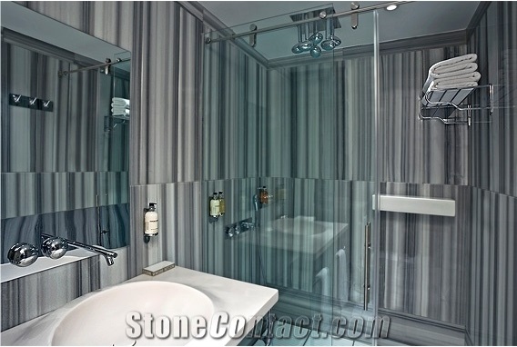 Grey Wood Marble/Silver Grey Straight Line/Home Decoration