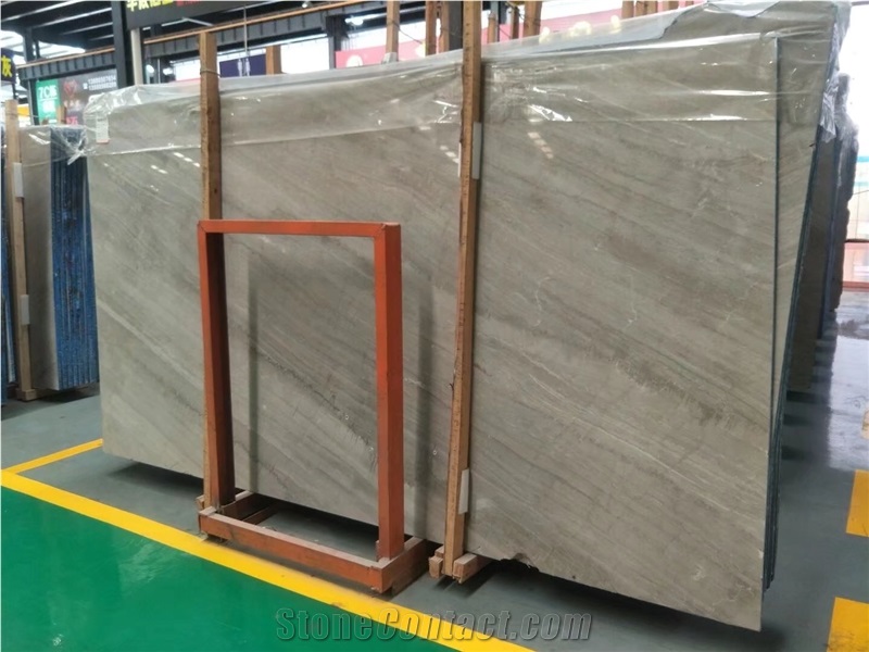 Grey Wooden Vein Marble Slab for Hotel Wall Covering New Style
