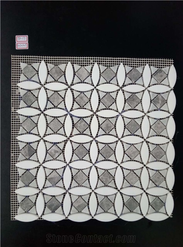Hexagon Mosaic Marble Tiles Polished Mosaic