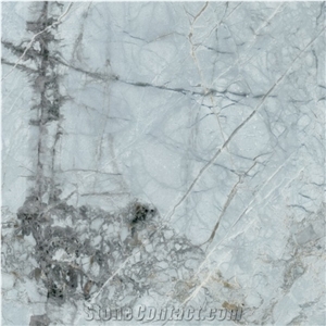 High Quality Ice Blue Marble Cutting Panel Tile for Lobby Floor/Wall