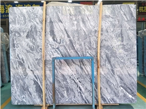 High Quality Silver Waves Grey Marble Slabs for Wall/Floor Decoration