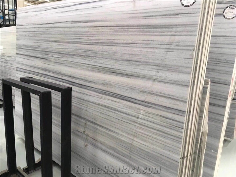 Hot Sale Straight Line Wood Grain White Marble Decorative Wall Panels
