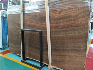 Imperial Wood Vein Golden Brown Marble Flooring Tiles