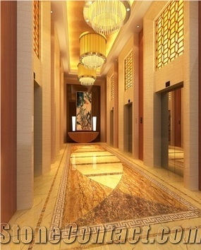 Iran Yellow Polished Travertine Floor and Wall Tiles & & Slabs