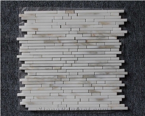 Linear Strips Mosaic,Eastern White Marble,Customized Design for Decor