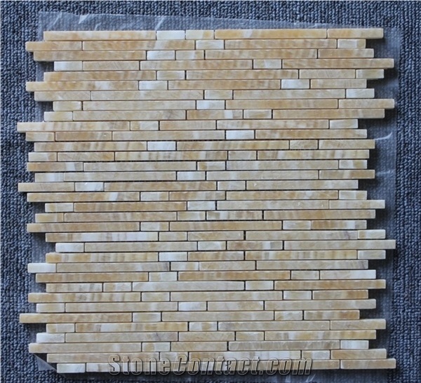 Linear Strips Mosaic,Eastern White Marble,Customized Design for Decor