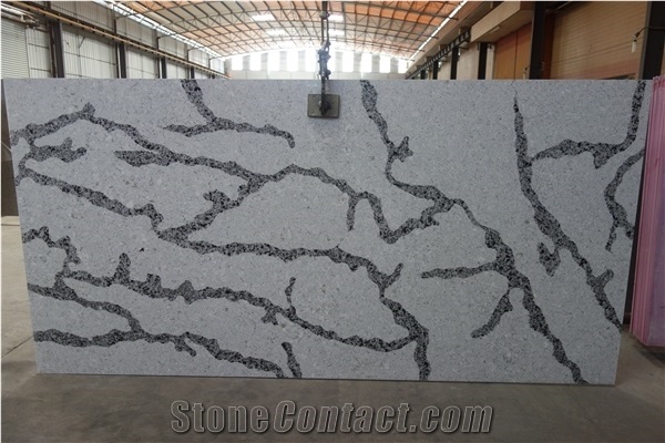 Marble Look, Artificial/Engineered White Quartz Stone/Slabs, 2cm,3cm