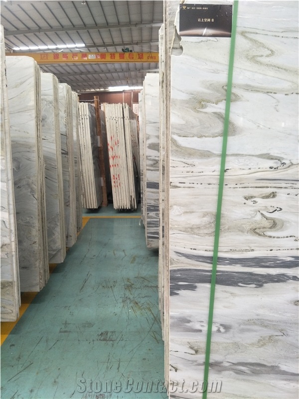 Natural Cloud Grey Marble Tiles & Slabs Polished Cut to Size for Floor