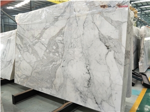 Natural Stone Snowflake White Marble Floor Tiles Slabs for Decoration