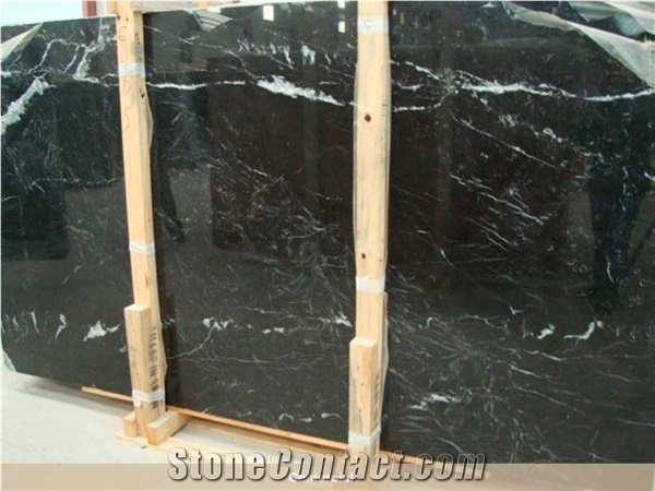 Nero Marquina Marble Slabs & Tiles Polished Floor&Wall Covering Tiles