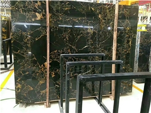 Nero Portoro/Black with Gold Veins Marble Slab&Tiles for Wall Covering