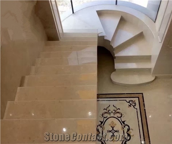 New Ottoman Beige Marble Stairs & Steps