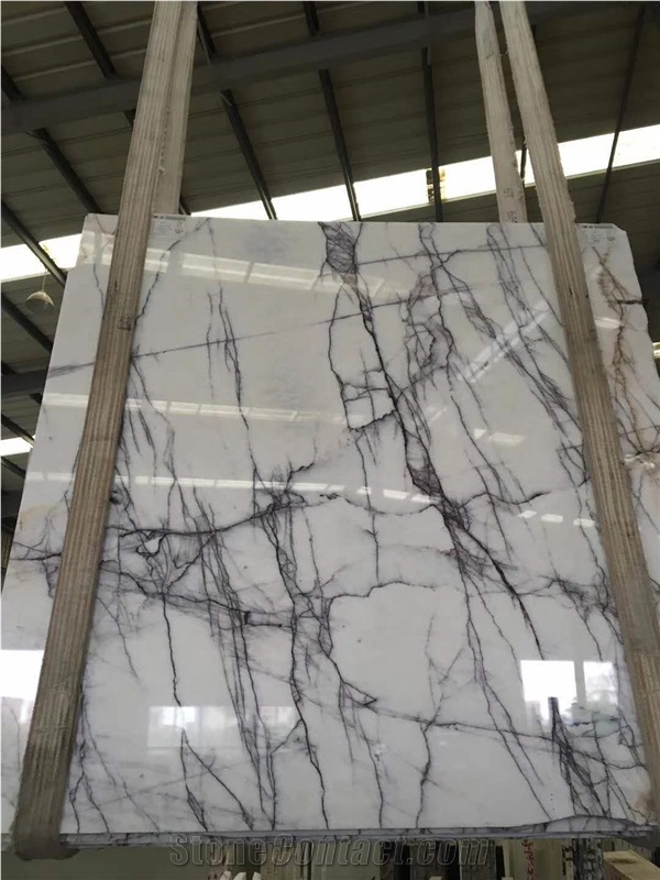 Newest Italy Ice Jade Marble White with Lilac Panttern Slabs & Tiles
