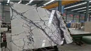 Newest Italy Ice Jade Marble White with Lilac Panttern Slabs & Tiles