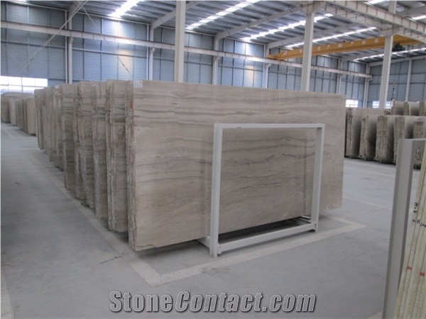 Opposite Veins Zebra Wooden Marble Slabs China Beige Marble Tiles