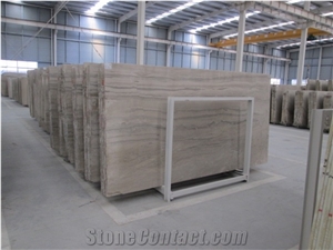 Opposite Veins Zebra Wooden Marble Slabs China Beige Marble Tiles