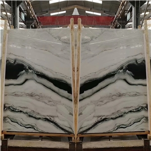 Panda White Marble Slabs, Good Quality Building Stone