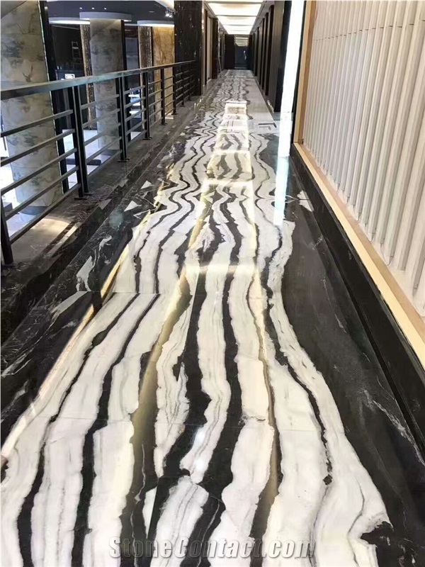 Panda White Marble Slabs Tiles Panel Hotel Wall, Floor Covering