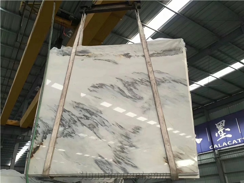 Polished White Ink Marble for Wall and Floor Tiles