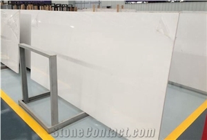Pure White Engineered Quartz Stone Slabs,Solid Color Wall &Floor Tiles