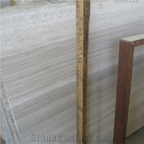 Quarry Owner China Supplier White Wooden Marble Slab Polished Surface