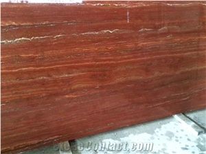 Red Travertine Slabs & & Tiles Floor and Wall Covering, Iran Red Stone
