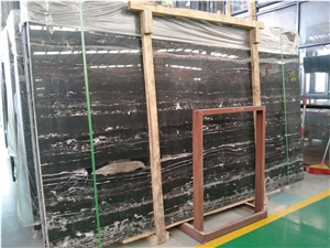 Silver Dragon Marble Slabs China Black Wall and Floor Covering Decor