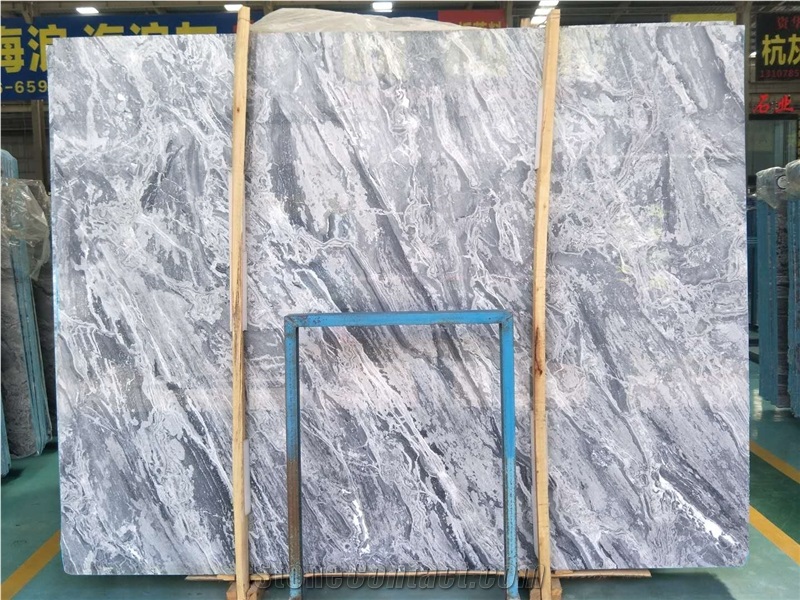 Silver Waves Antique Wood Marble Tiles/Slabs for Wall and Floor Cover