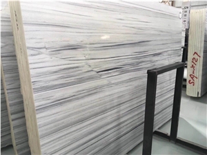 Straight Line Wood Grain Starsha White Marble, Decorative Wall Panels