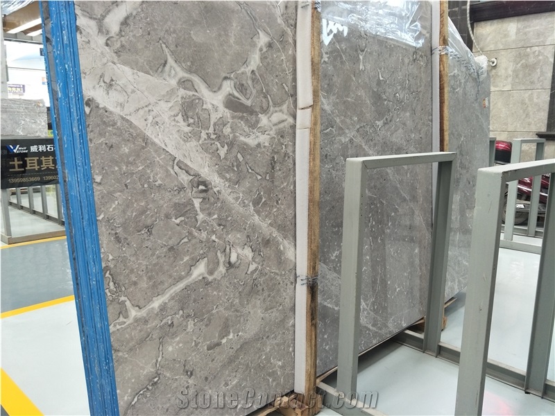 Turkey Grey Marble Slabs Tiles Dora Ash Cloud Floor Covering Pattern