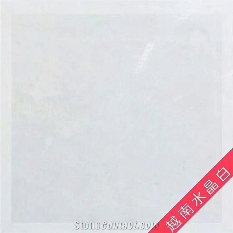 Viet Nam White Crystal Marble Floor Covering Polished