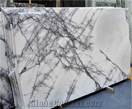 White and Grey Purple Panel Ice Jade Marble Slab for Wall Decor