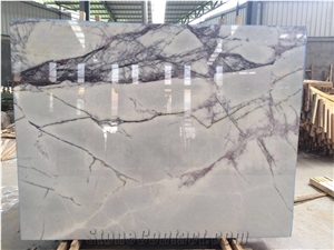 White and Grey Purple Panel Ice Jade Marble Slab for Wall Decor
