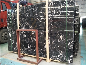 White & Black Vein Marble Tile,Cheap Big Polished Slabs for Sale