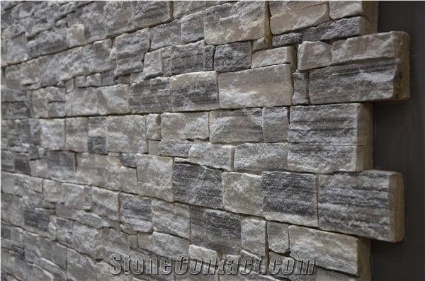 White Marble Split Face Culture Ledge Stone for Wall Cladding